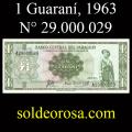 Billetes 1963 -10- Colm�n - 1 Guaran�